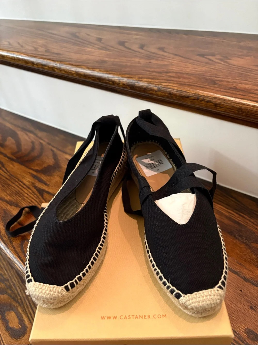 Black Canvas Espadrille Flats